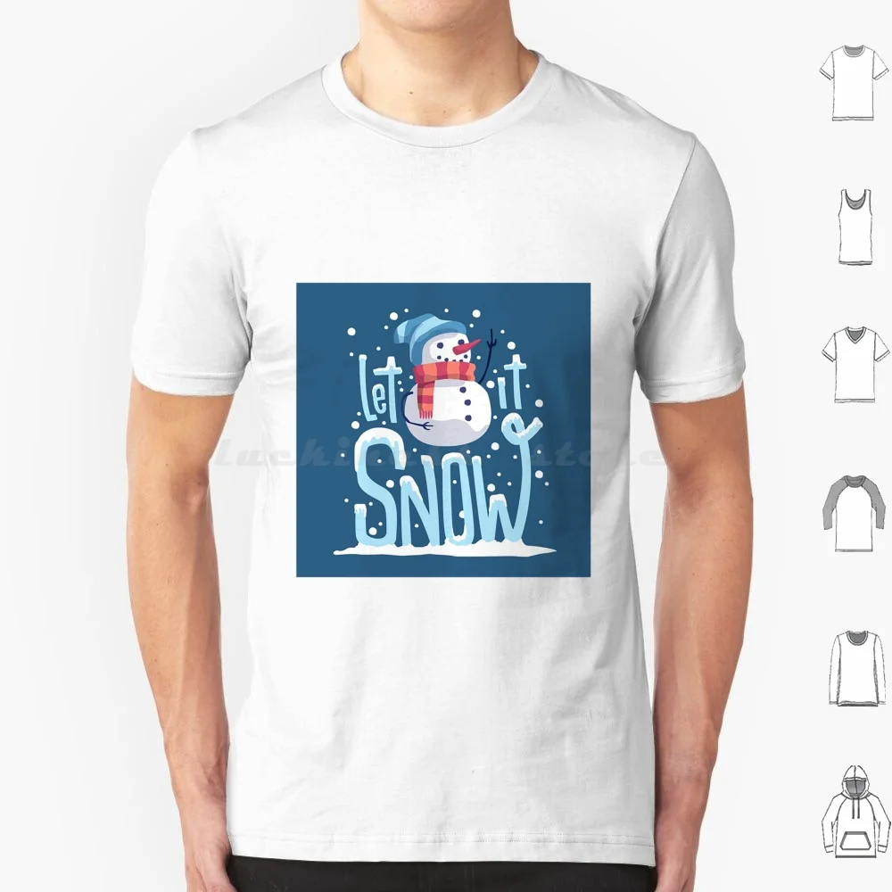 Let It Snow Snowman T-Shirt T Shirt Big Size 100% Cotton For Christmas Holiday Snow Snowman Christmas Winter Snowman Christmas