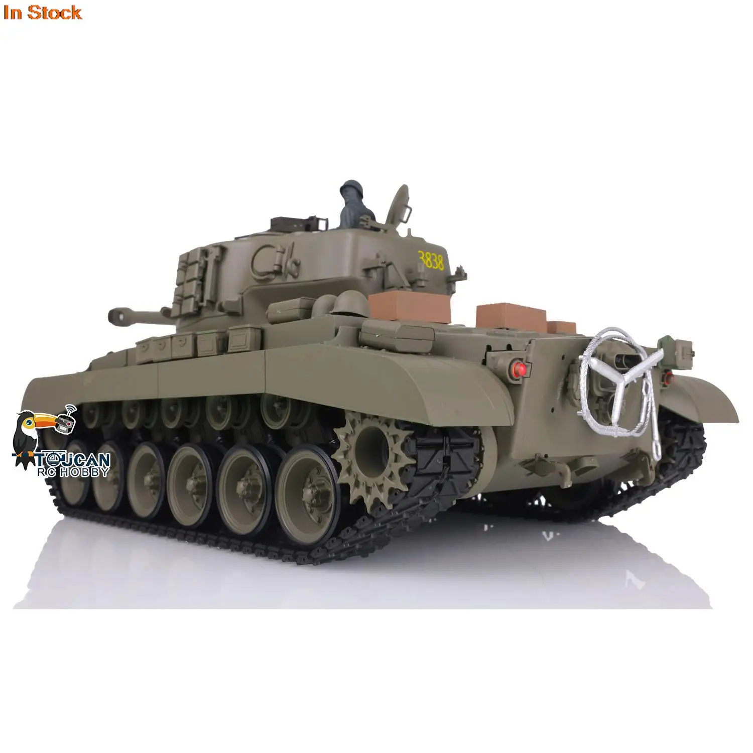 US Stock 2.4Ghz Powerful RC Tank Model Henglong 1/16 M26 Pershing 7.0 Plastic RTR 3838 High Speed Combat Style Toy TH17301 - view 5