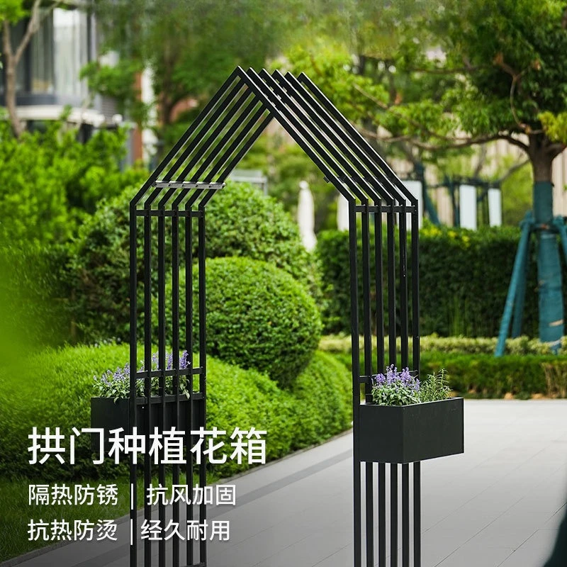 New Chinese decorative arch planting flower box rose windmill jasmine climbing vine grape stand wisteria flower stand