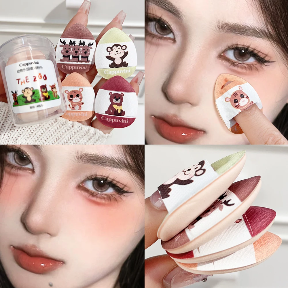 Cartoon Mini Finger Puff Make-up Schwamm Puder Puff Set Foundation trocken nass Detail Puffs Luftkissen kosmetische Puffs Make-up-Tools