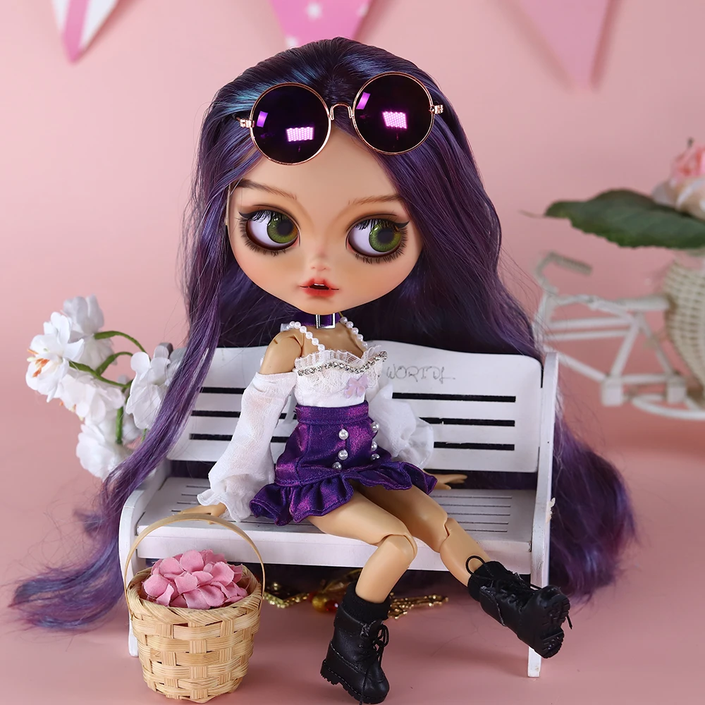 ICY DBS Blyth Doll 30 cm peau bronzée visage mat ethnique peint à la main poupée de maquillage exquise avec vêtements et chaussures 19 articulations cadeaux BJD