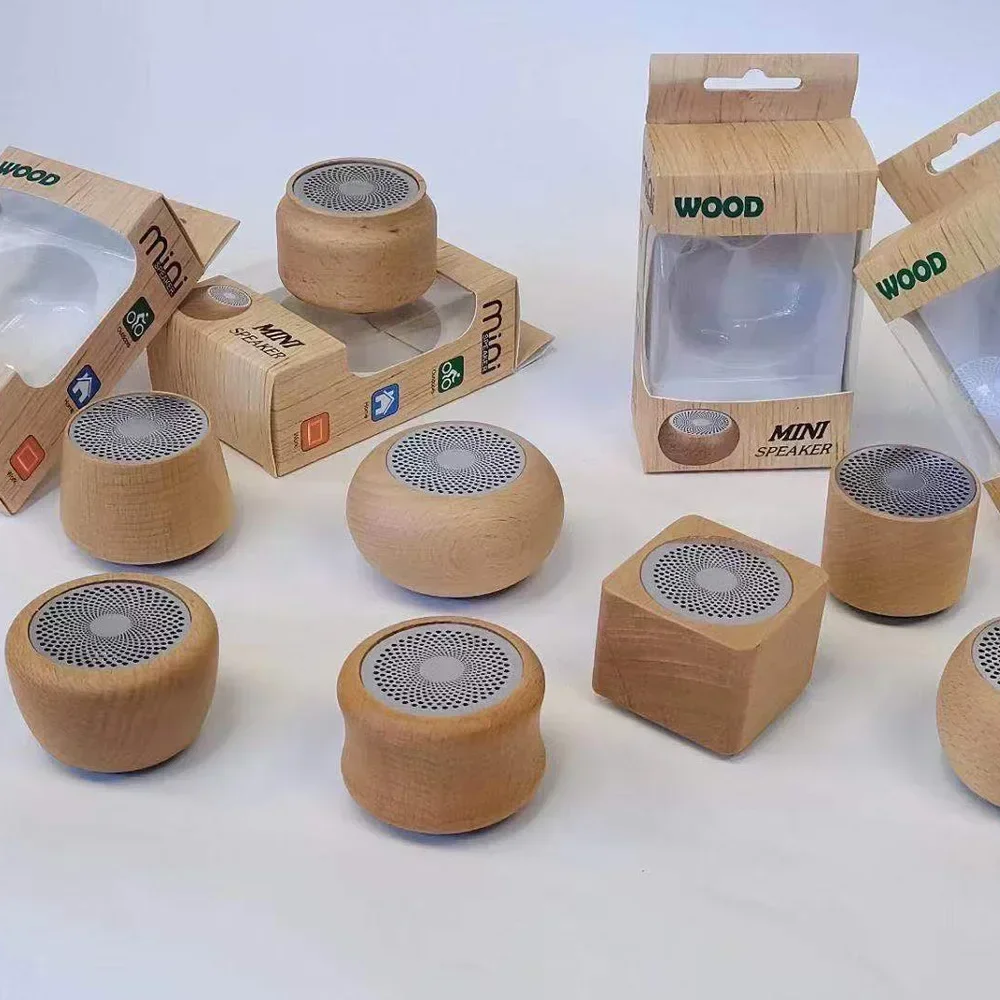 Retro Wooden Bluetooth Speaker Portable Creative Gift Solid Wood Mini Subwoofer Outdoor Small Audio Music Player Stereo Sound