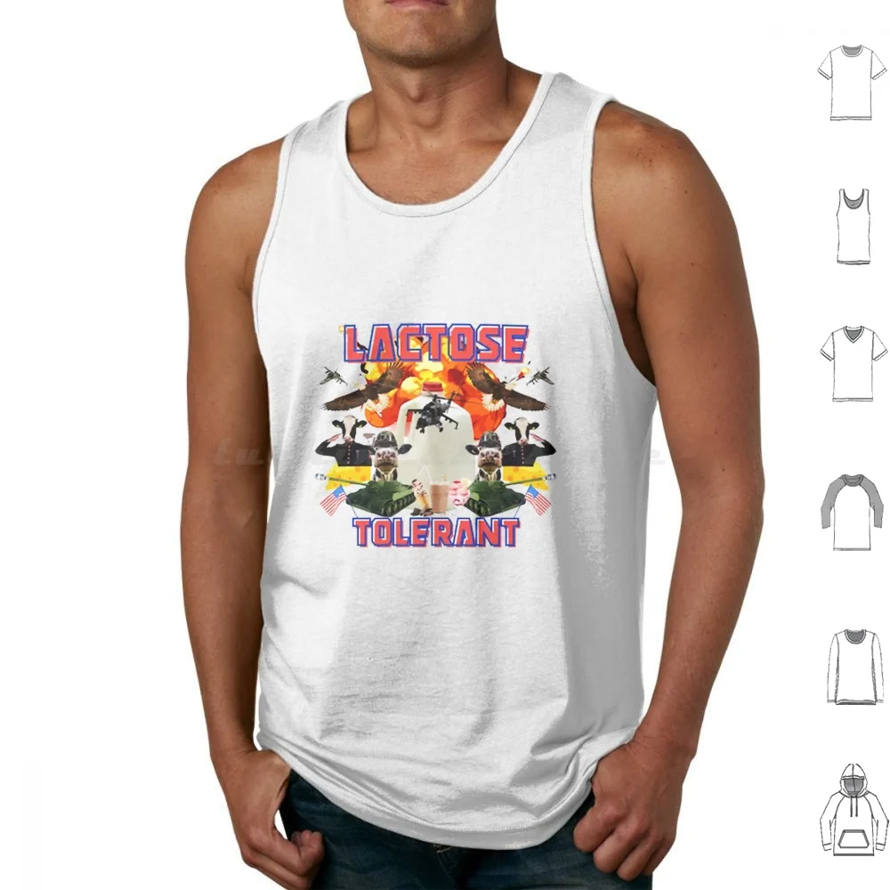Lactose Tolerant Tank Tops Vest Sleeveless Lactose Lactose Intolerant Lactose Tolerant Funny Milk Dairy Free I Refuse