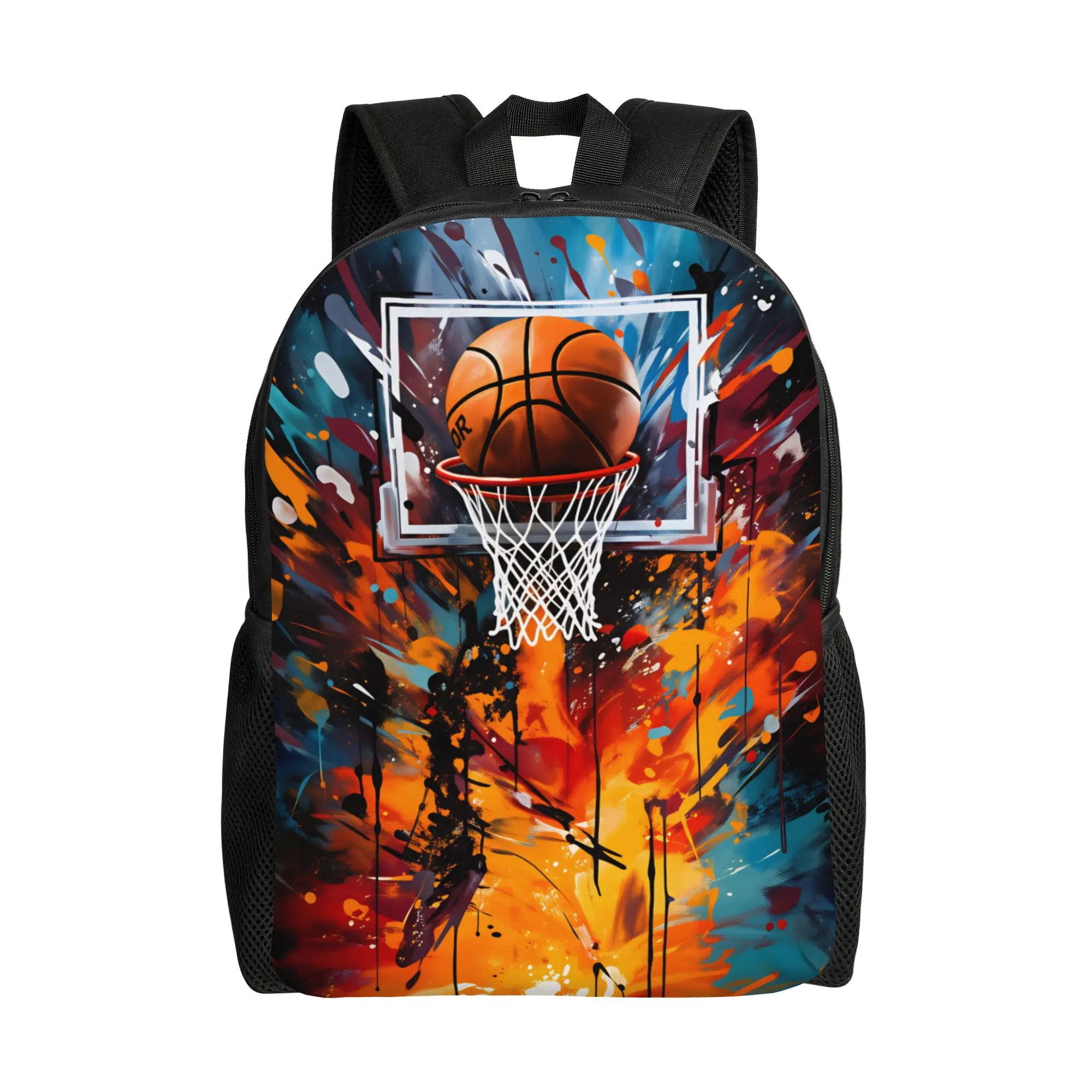 

Basketball Pop Graffiti Backpack Outdoor Style Backpacks Female Designer Breathable School Bags Pretty Rucksack