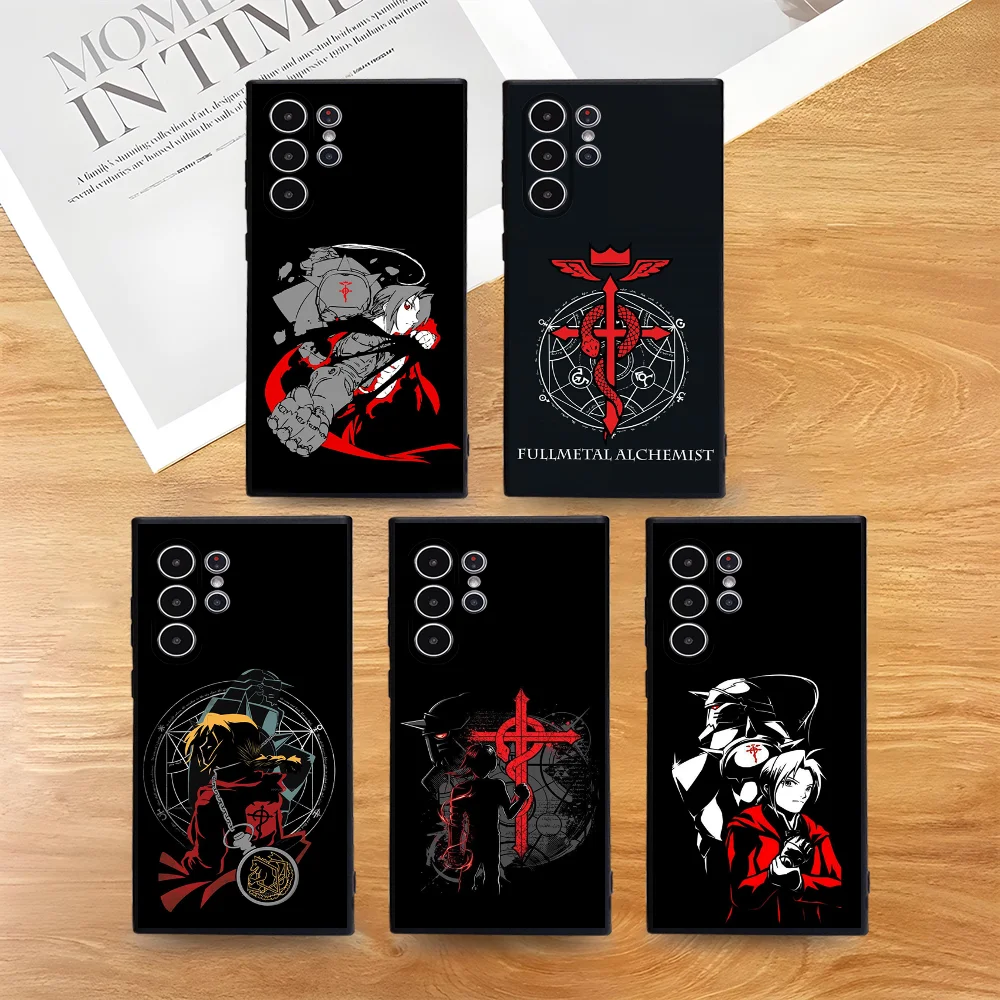

F-Fullmetal A-Alchemist Phone Case For Samsung Galaxy S25 S24 S22 S23 Ultra S21 S20 Plus 5G Frosted Non-Slip Full Cover Case