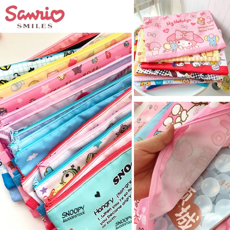 Sanrio Hello Kitty A4 File Folder Cartoon Stationery Document Book Test Paper Storage Large Capacity Bag School Office Supplies