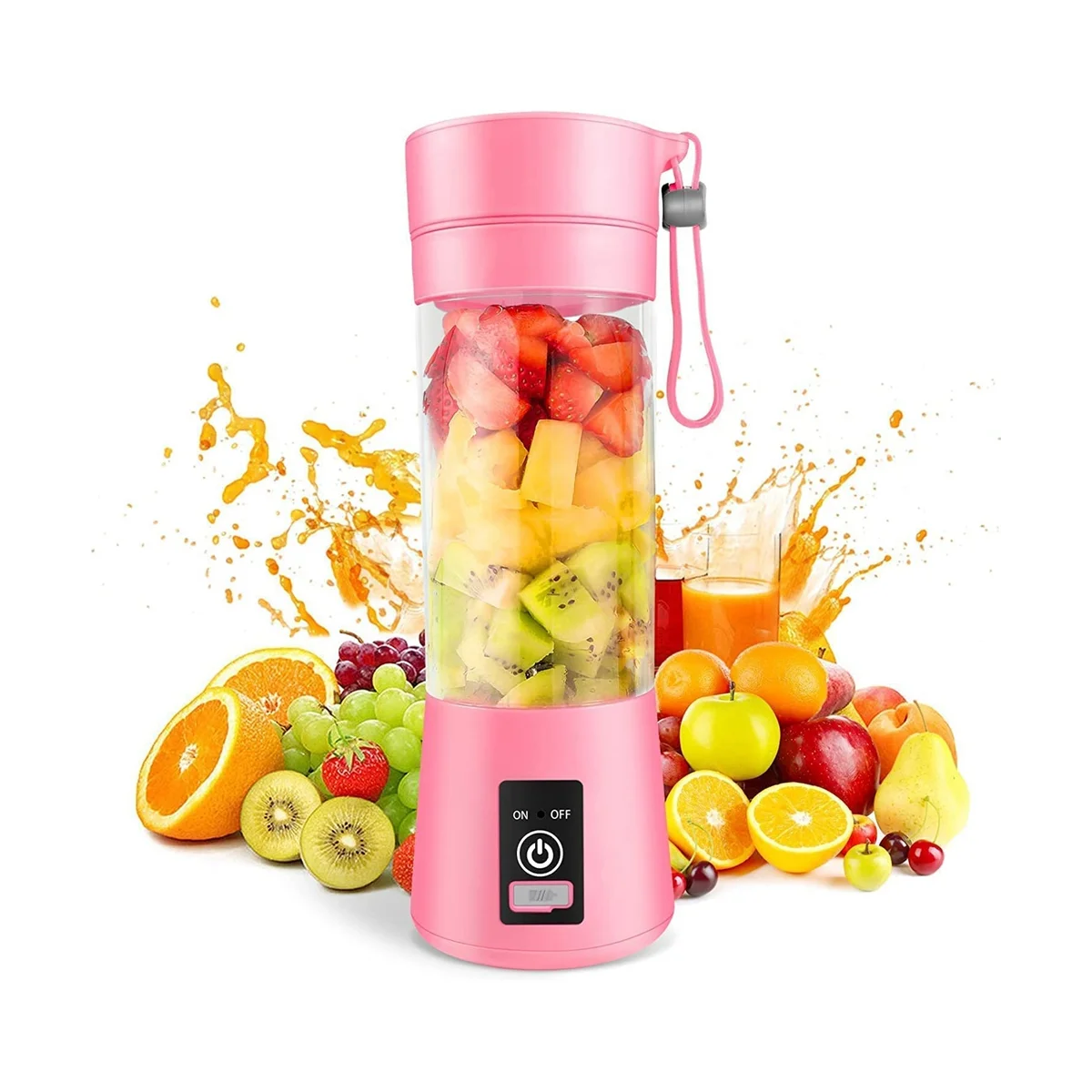 A09G-Portable Blender Mini Blender for Shakes and Smoothies Rechargeable USB 380Ml Traveling Fruit Juicer Cup with 6 Blades