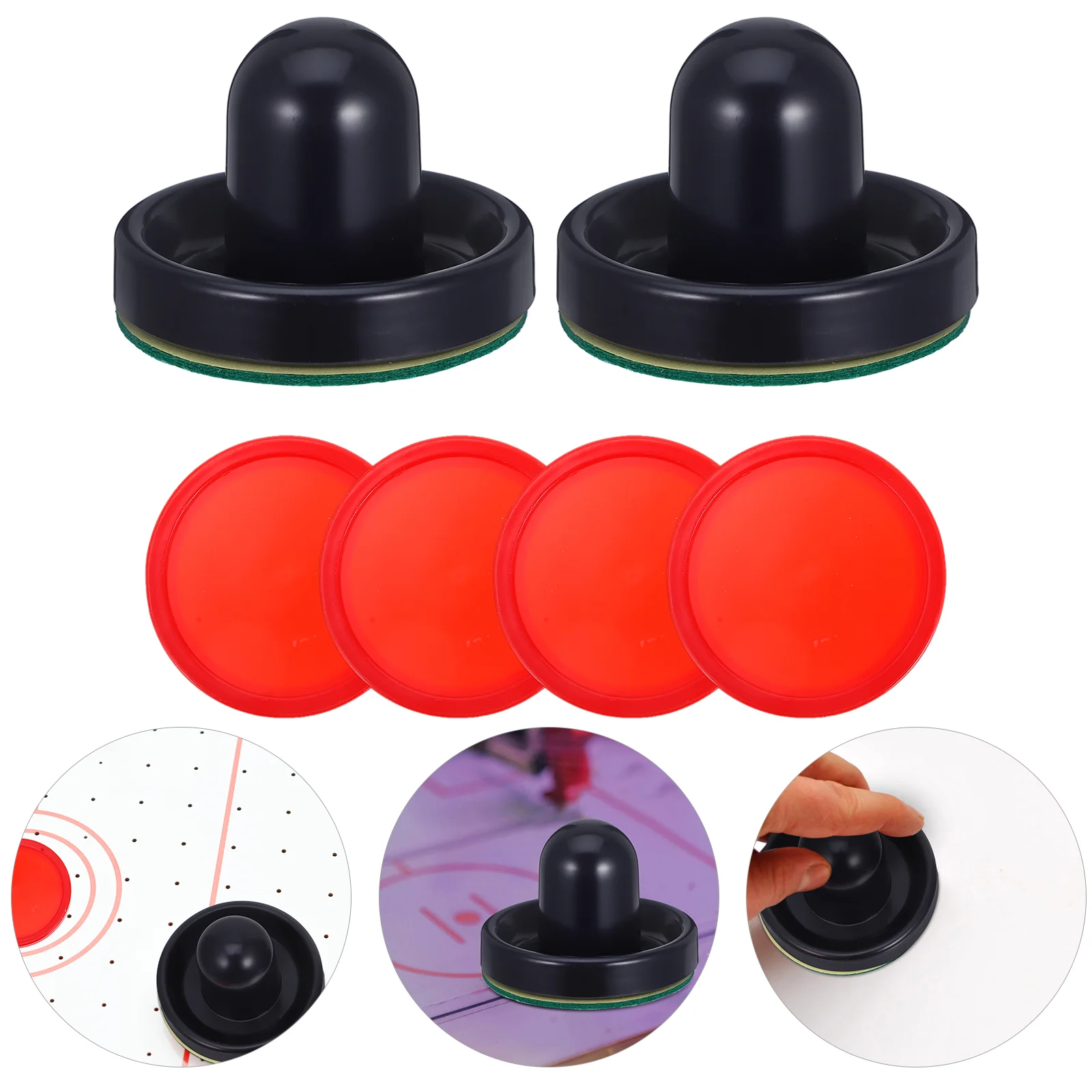 8-teiliges Puck-Ball-Header-Set für Hockeyspiel, Luftschieber und Pucks, Griffe, Paddel, Ersatz