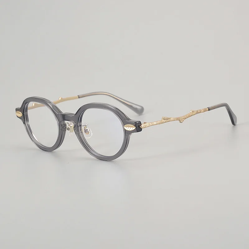 High Quality Pure Titanium Women Glasses Frames Retro Oval Acetate Frame Fashion Tree Branch Style Myopia Prescription Eyeglass