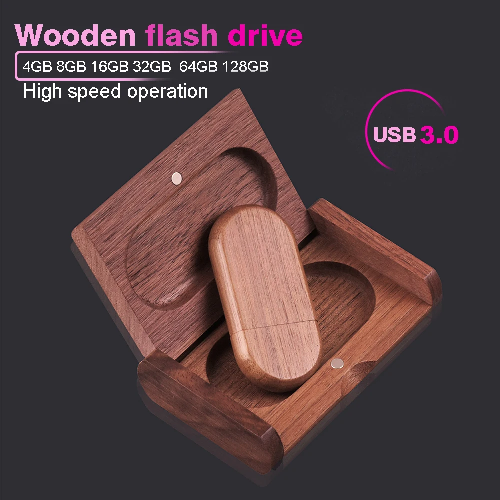 SHANDIAN-unidad Flash USB 3,0 de madera, 128GB, 100% de capacidad Real, 64GB, alta velocidad, 16GB, regalo de negocios