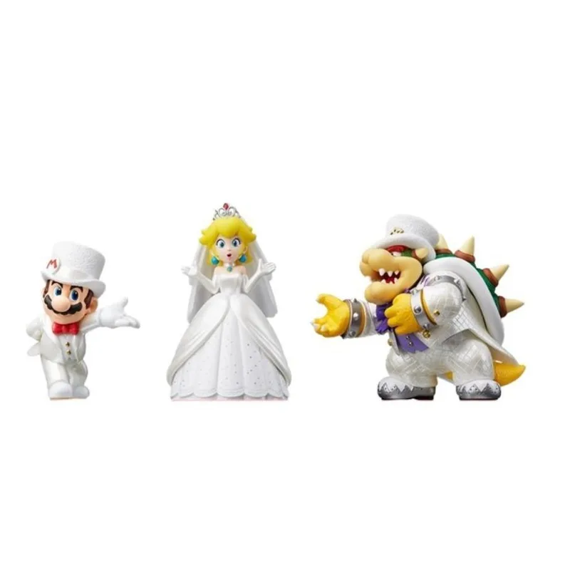 

Super Mario game wedding dress Mario Kuba Peach Blossom Princess game hands-on children's toys desktop decoration birthday gift