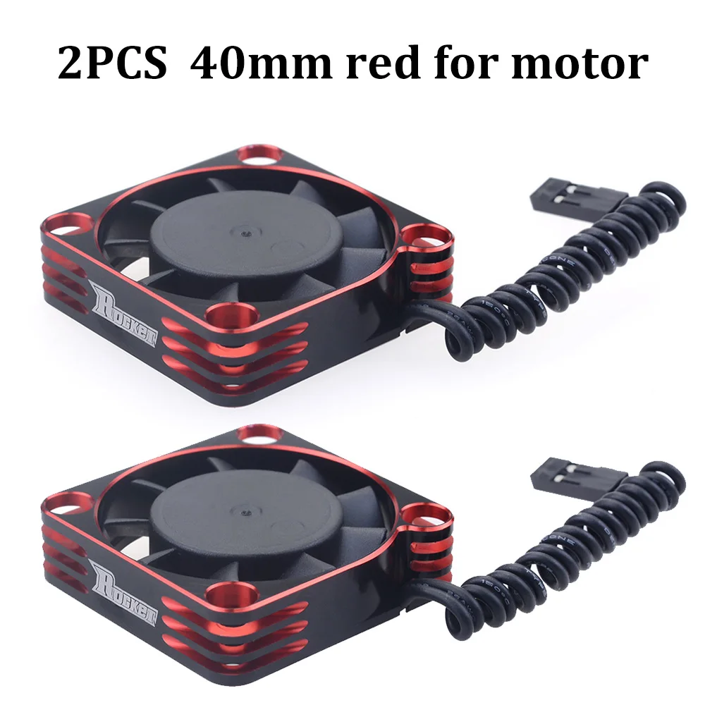 2 Stück SURPASS Rocket Kühlventilator 25mm 30mm 35mm 40mm 50mm Metall-Motorlüfter Wärmeableitungsventilatoren Abdeckung für 1/8 1/10 RC Auto Motor