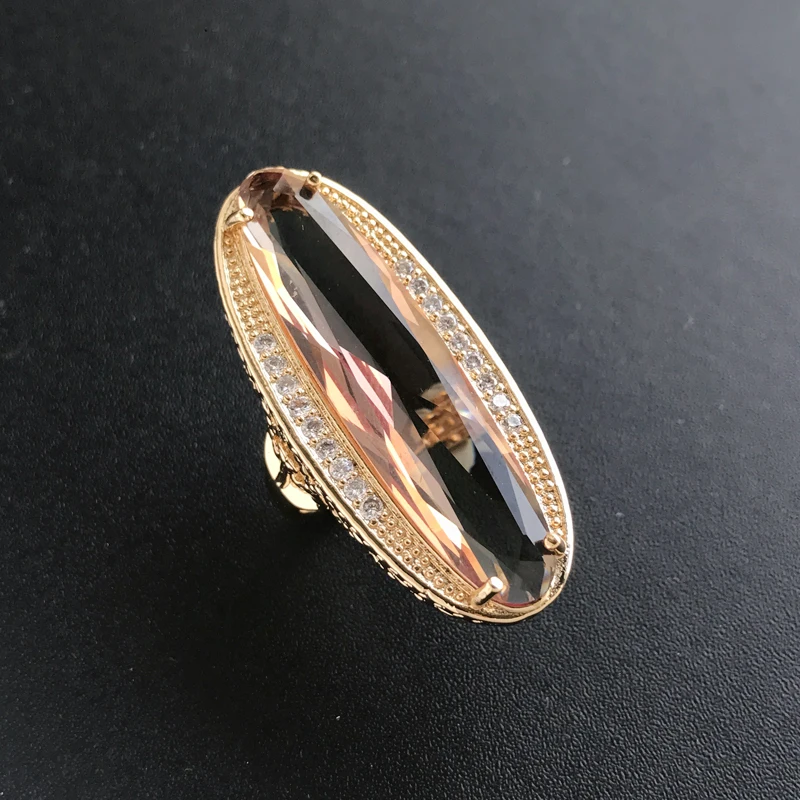 Big Stone Oval10*40mm Zultanite Rings Created Gemstone Color Change for Women Party Birthday Christmas Black Friday Gift