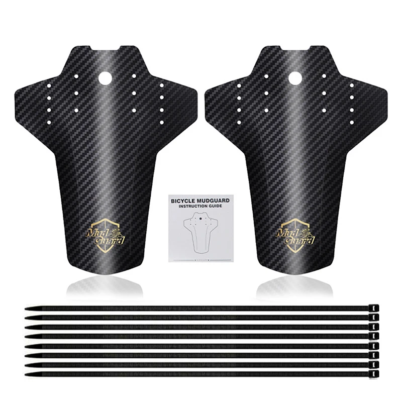 2Pcs Bicycle Cycling Accessories Road Bike Carbon Fiber Mountain Bike Fender Mud Guards Mudguard Fenders Bike Parts