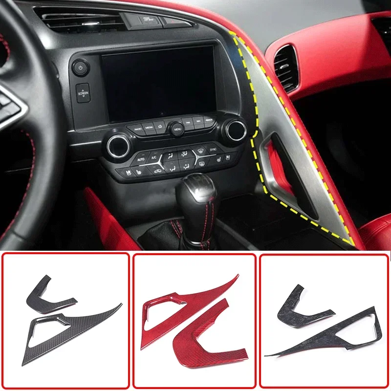 

For 2014-2019 Chevrolet Corvette C7 Real Carbon Fiber Car Styling Car Main driver's Inner Door Panel Cover Sticker Auto Parts