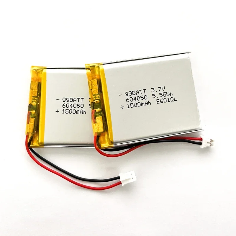 604050 1500mAh 3.7V Lithium Polymer Battery Rechargeable LiPo Battery for Bluetooth Audio Navigator Lighting Device