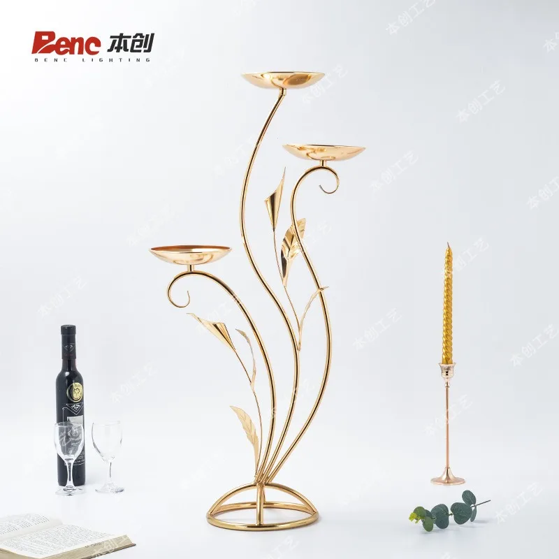 Hotel exhibition hall main table decoration supplies stage flower props display shelves wedding road guide geometric