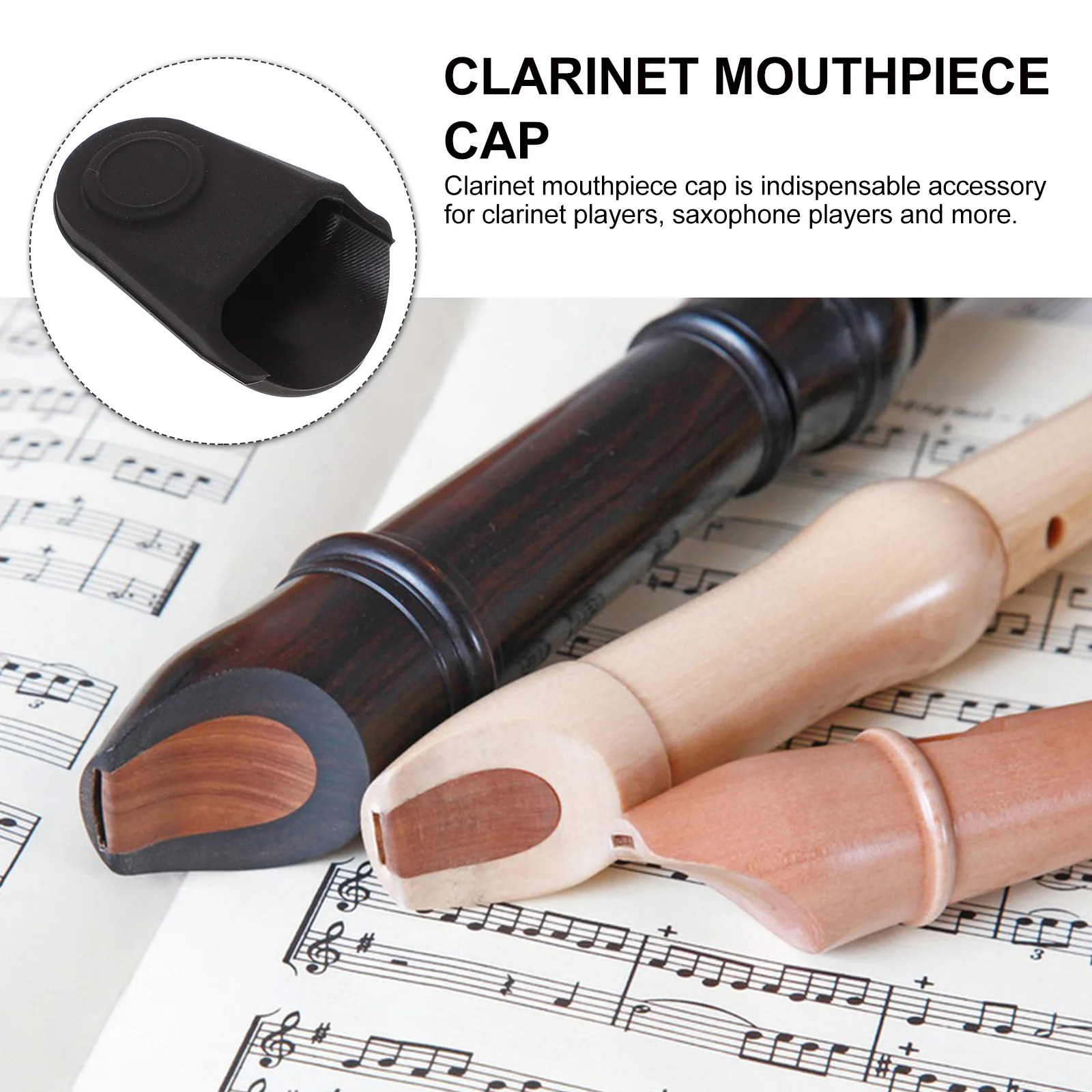 

Clarinet Mouthpiece Protective Cover for Tenor Mouthpiece Cap For Clarinet Saxophone Black MG01769 Woodwind Instrument