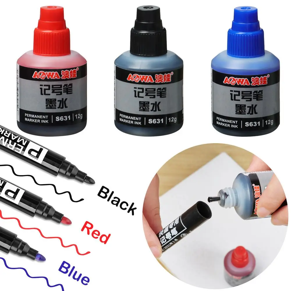 12ml Marker Ink Instantly Dry Refill Ink Waterproof Oil Ink Marker Pen Graffiti Paint Stationery Supplies