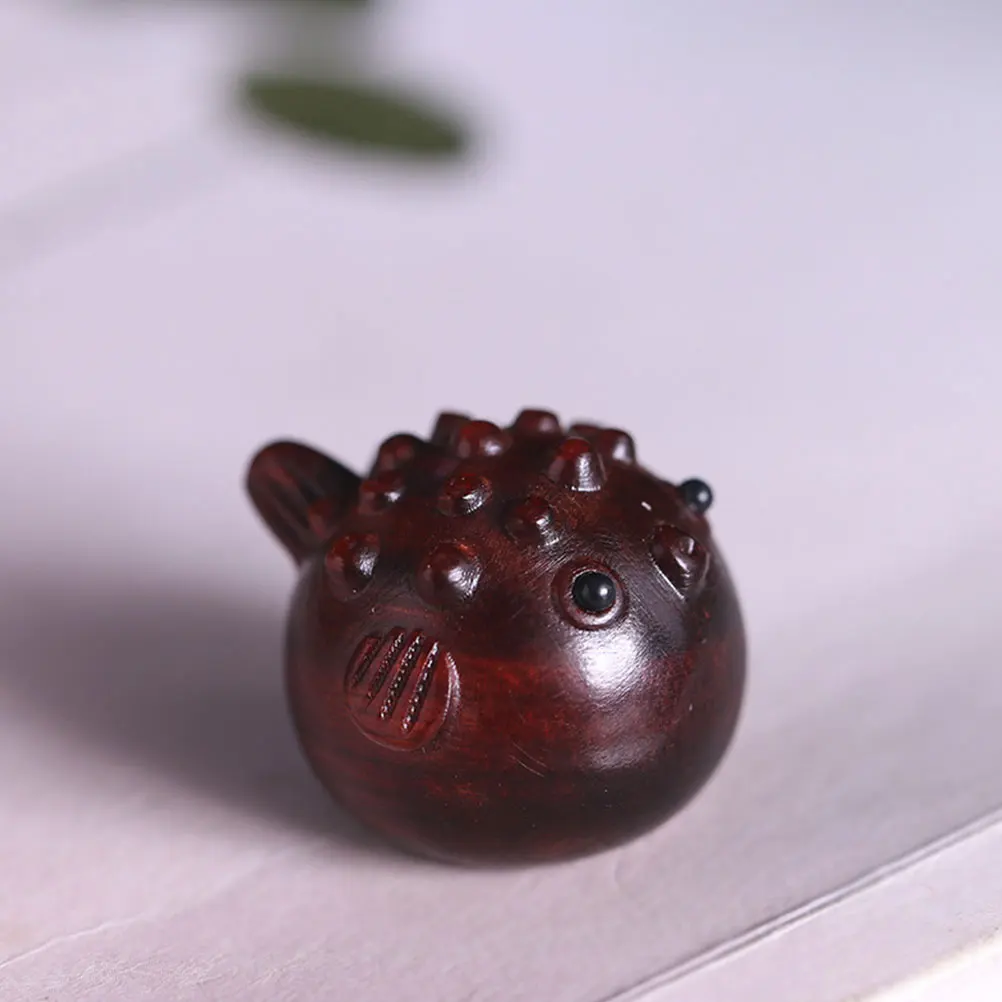 

2 Pcs Wooden Fish Modern Table Decor Home Ornament Globefish Manual Room Accessory Sandalwood for Creative