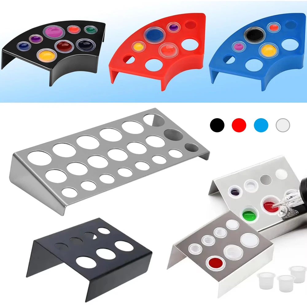 

23/8/7 отверстий, держатель для чернил для татуировки, подставка из нержавеющей стали/пластика, инструмент для татуировки, контейнер для пигментов, аксессуары для татуировок для макияжа