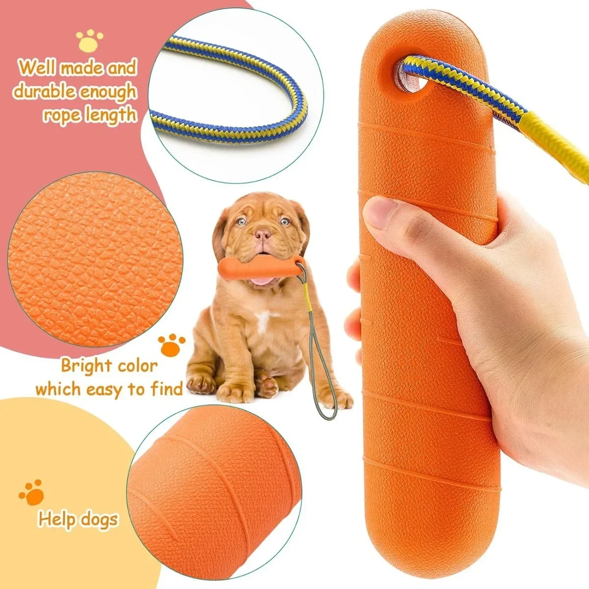 Eva Pet Supplies Hunde-Outdoor-Training mit Seil, bissfester Stock, schwimmendes Hundespielzeug, Schinken-Stick, Haustier-Trainingsstick – Detail 7