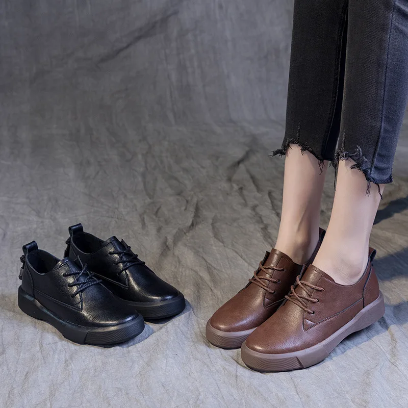 Botas Vintage para mujer, zapatos planos grandes individuales, los estudiantes pueden usar zapatos individuales hechos a mano de estilo británico, primavera y otoño, 2022