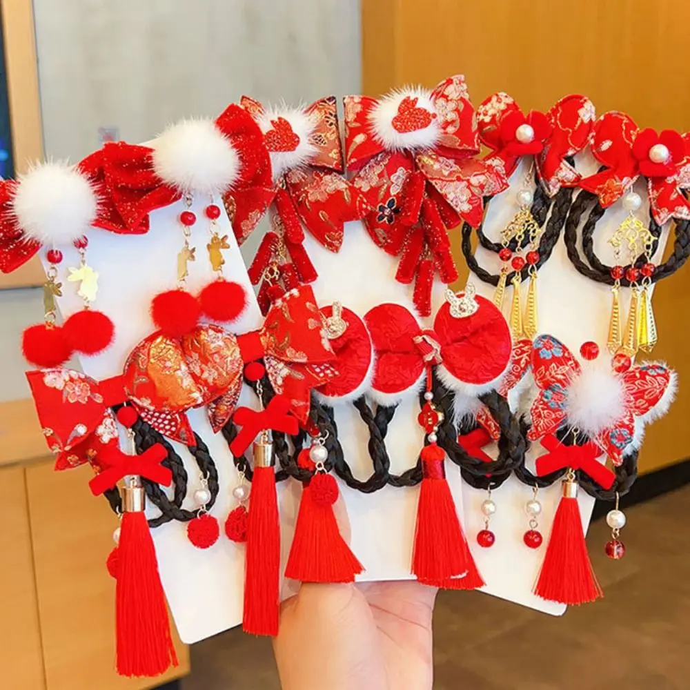 

Hair Accessories Children New Year Hairpin Hanfu Headdress Chinese Style New Year Barrettes Ancient Style Costume Headwear