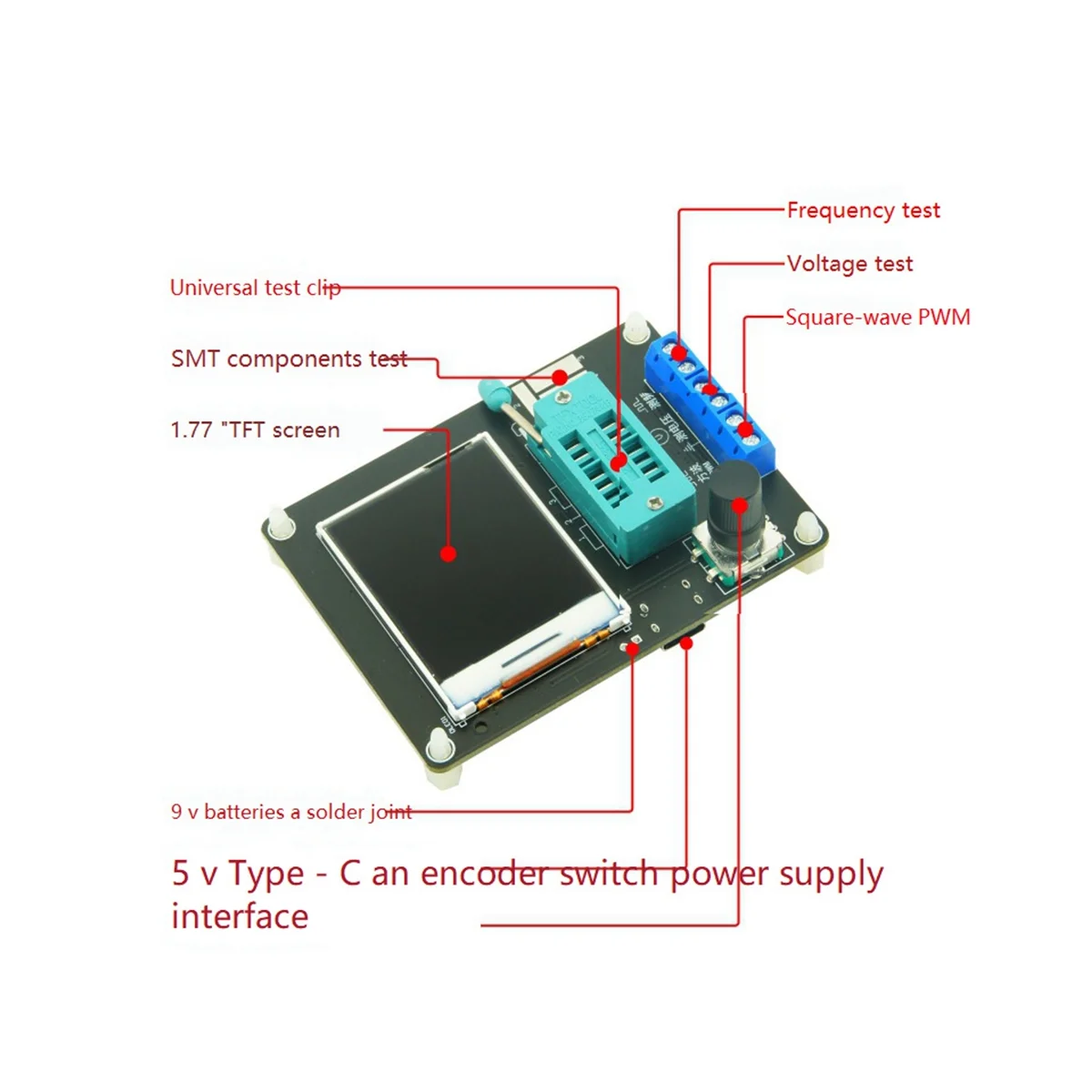 GM328A Transistor Tester Digital Multimeter Electrical Capacitance Meter Diode Triode Resistor Tester Russian Version