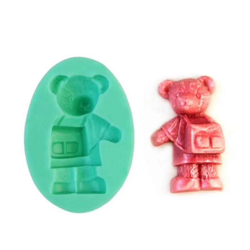 Teddy Bear with Bag, Silicone Resin Mold, Cake Mold, Polymer Clay, Baking Mould, Fondant, Aroma Stone Moulds, PRZY