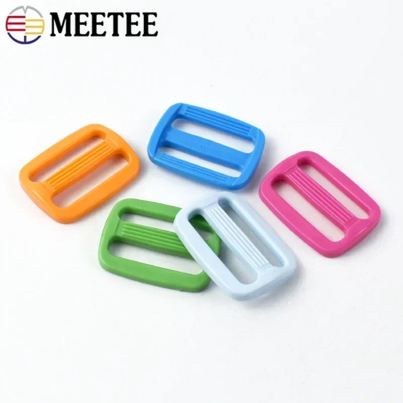 20Pcs 15/20/25mm Plastic Ring Buckles for Backpack Belt Tri-Glide Slider Clasp Webbing Bag Strap Adjuster Hooks Sewing Accessory