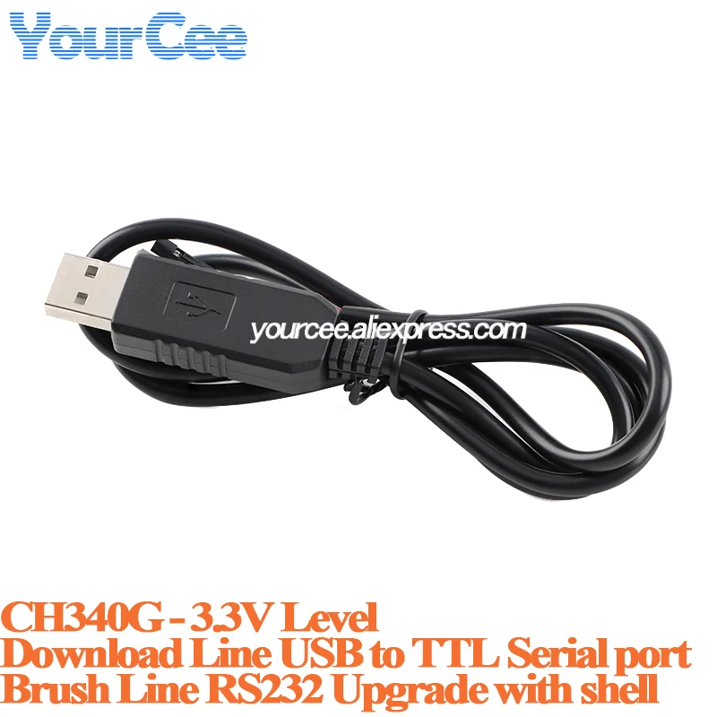 USB to TTL Serial Port/RS232 Download Cable CH340G FT232RL FT2232D PL2303TA CP2102 PL2303GL Brush Line Wire with Shell