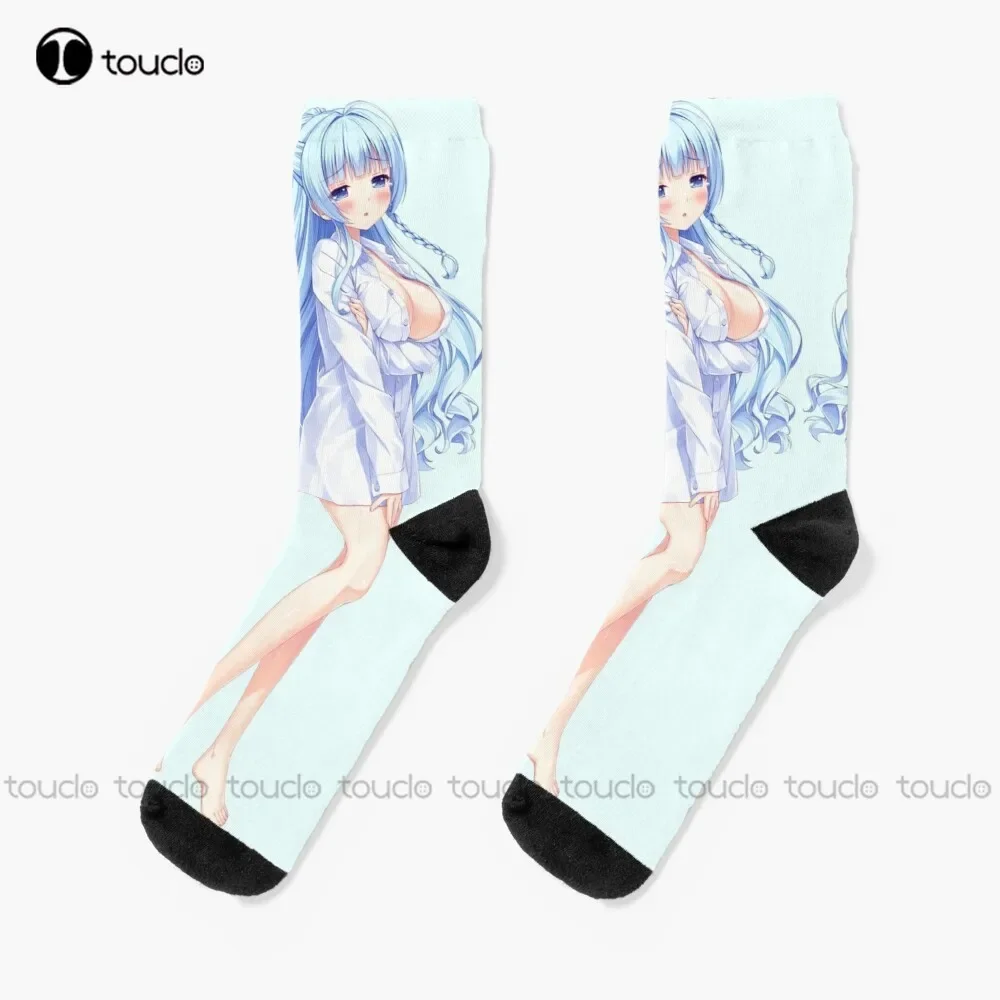 Kawaii Anime Girl Anime Ecchi Socks Athletic Socks Men Christmas Gift Custom Unisex Adult Teen Youth Socks Women Men Funny Sock
