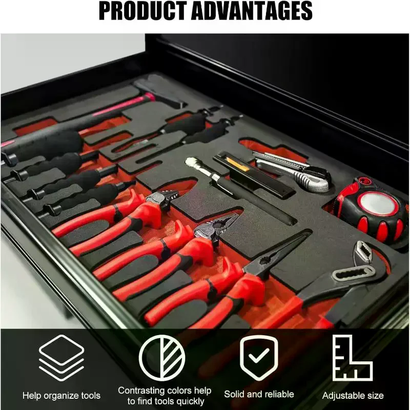 3pcs Organizer Cases Drawer LinerCamera Toolbox Storage Shadow Tool Box Foam Polyethylene Tool Foam Inserts CasesEPE Foam