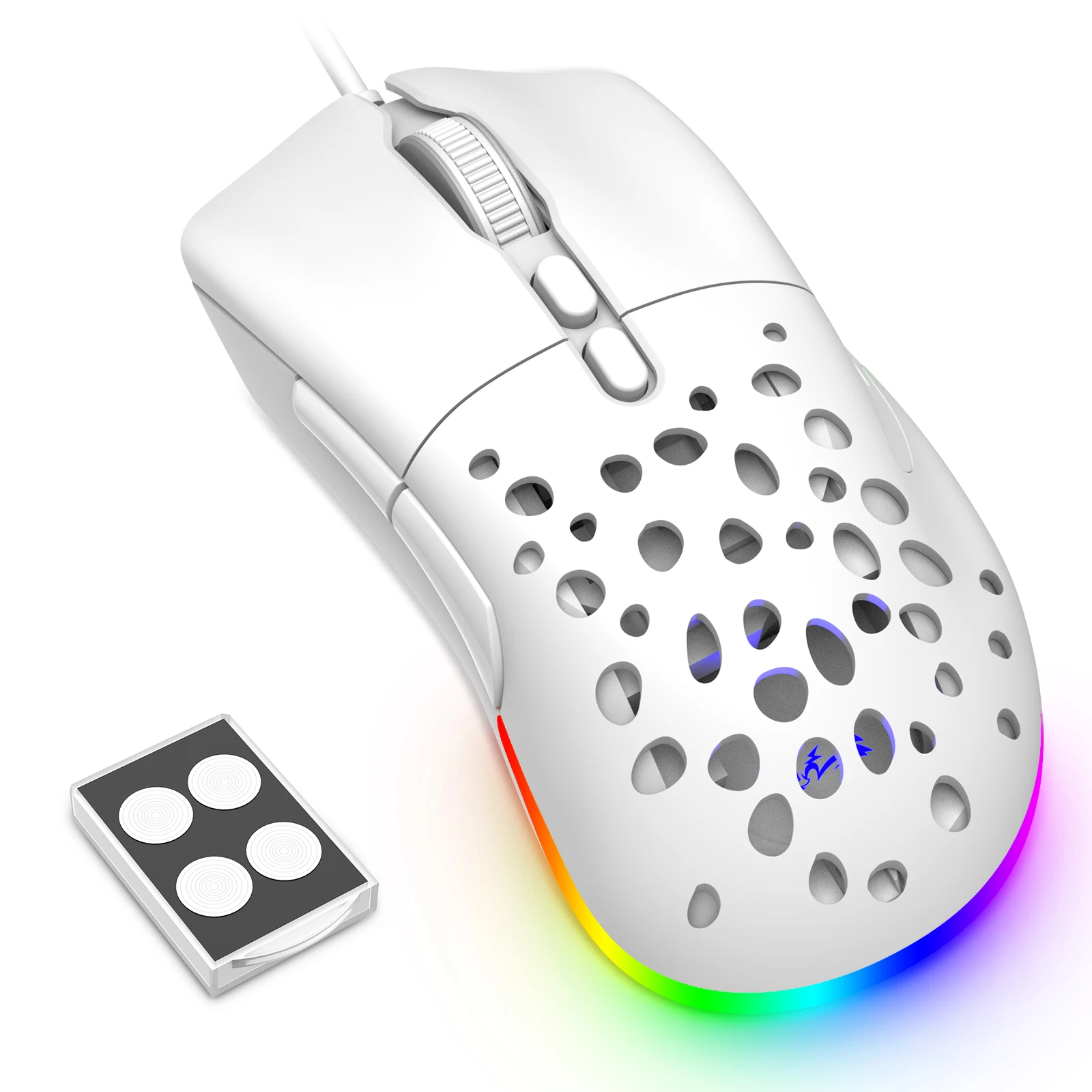 MAMBASNAKE x ZIYOULANG D19 Wired Honeycomb Gaming Mouse 12000DPI RGB Backlit 1000 Hz Ergonomic Ultralight For PC Laptop Gamer
