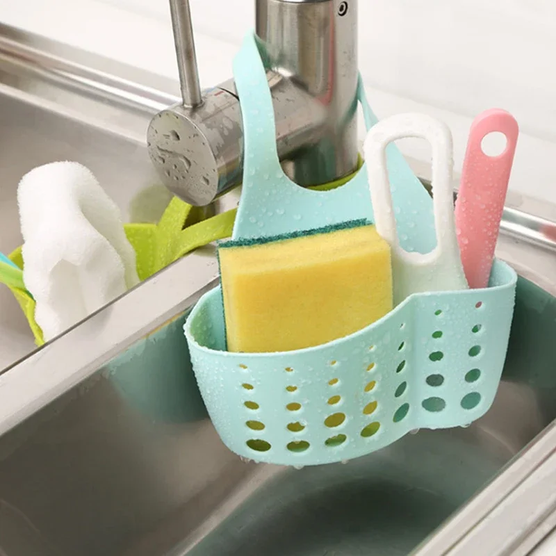 1pc Kitchen Sink Holder Hanging Drain Basket Adjustable Soap Sponge Shelf Organizer Bathroom Holder Rack Kitchen Accessories