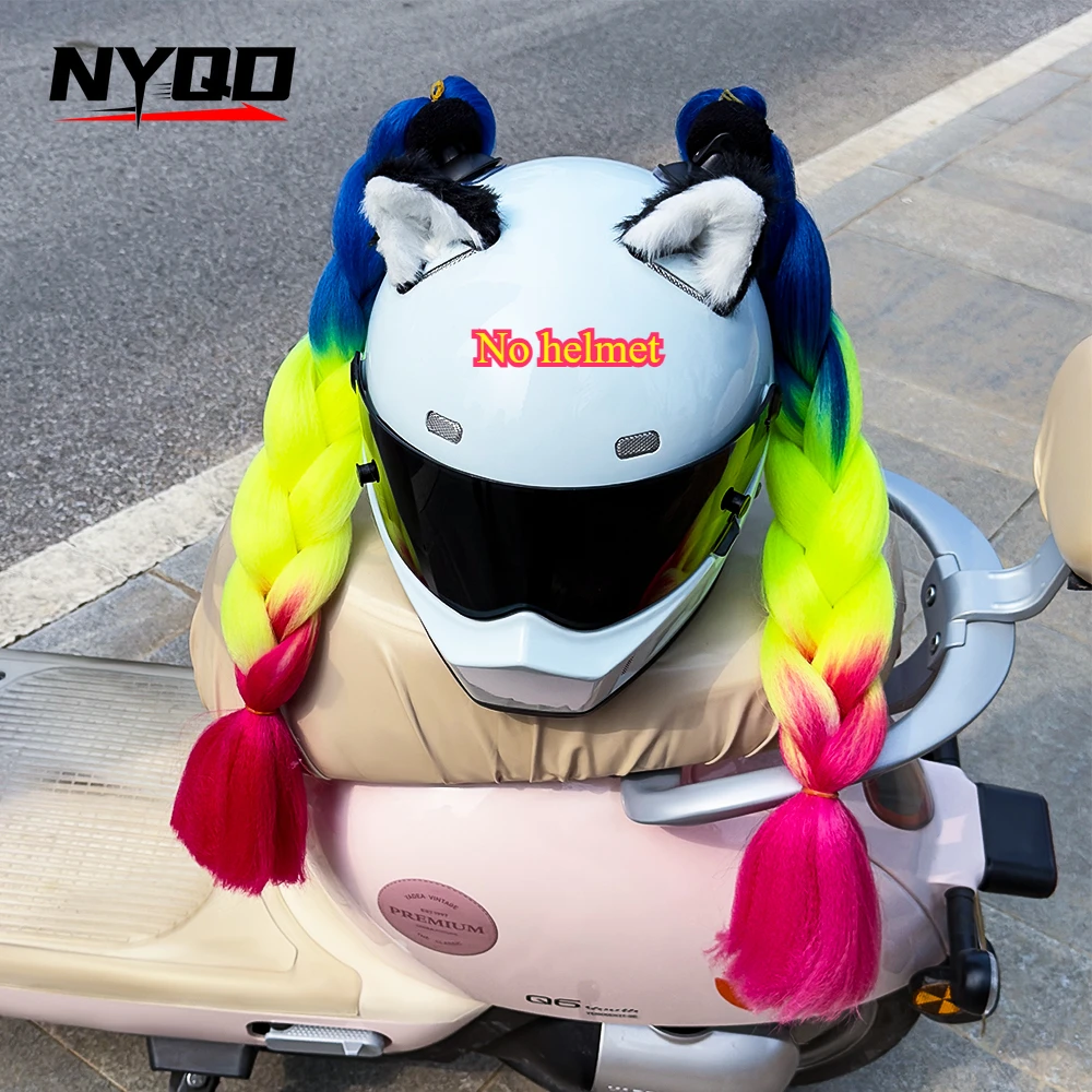 

Personalized Helmet Decoration Braid Cat Ear Strap Helmet Modification Accessories Motorcycle Skiing Helmet Accessories One Pair