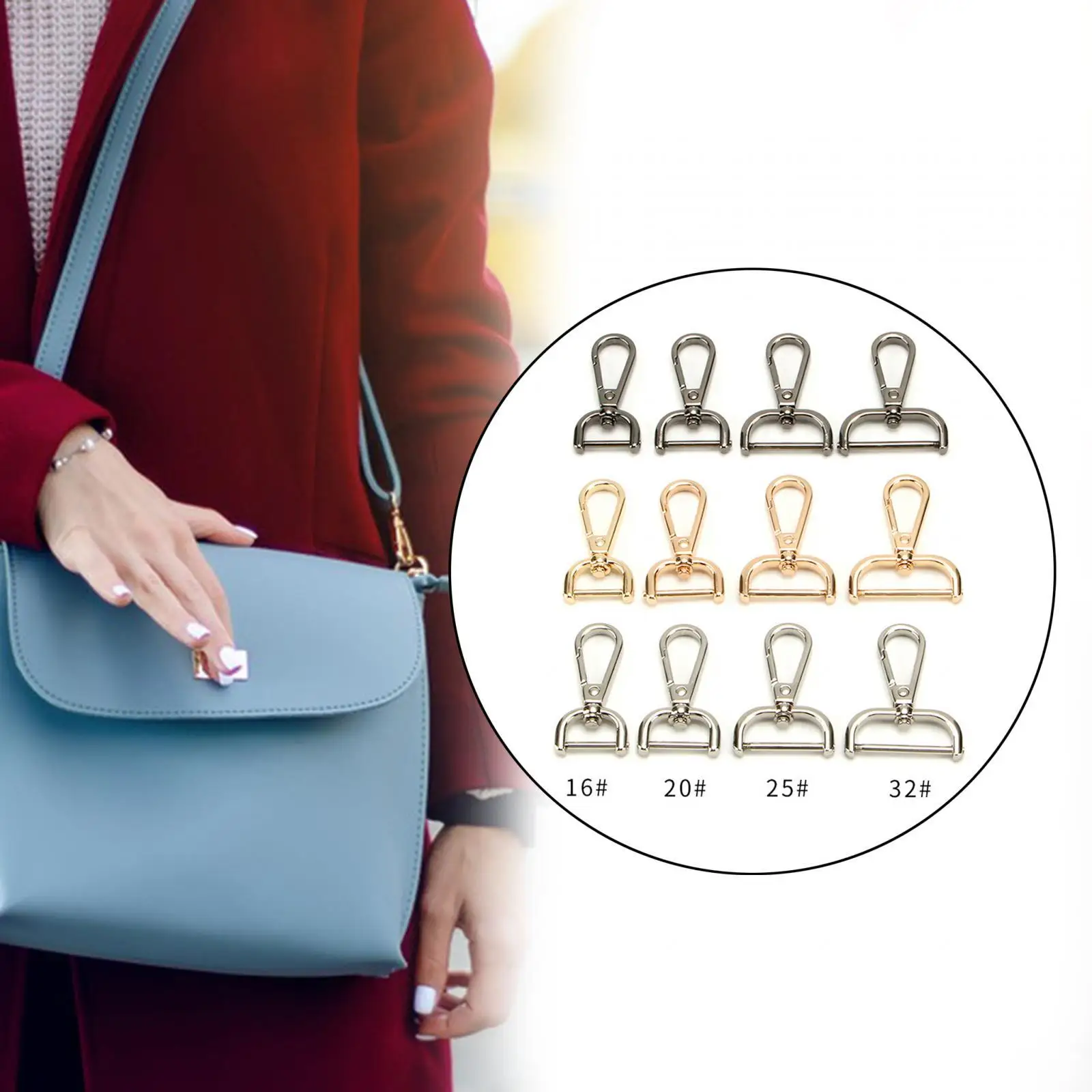 

Swivel Lobster Clasps Bag Handbag Clasps PU Leather Accessories Detachable Swivel Snap Hooks for DIY Carfts Purse Hardware