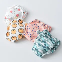 Couche-culotte imperméable en coton pour bébé, sous-vêtement mignon et lavable