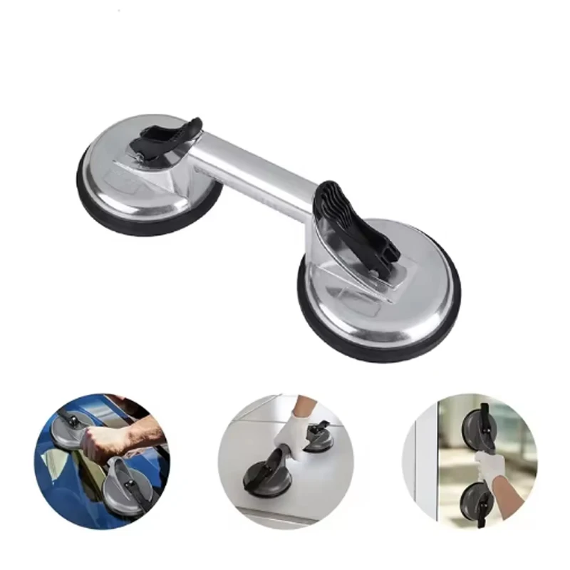 Aluminum Alloy Glass Suction Cup Three/Double Gripper Sucker Plate for Moving Plastic Glass Dent Puller Tile Floor Door