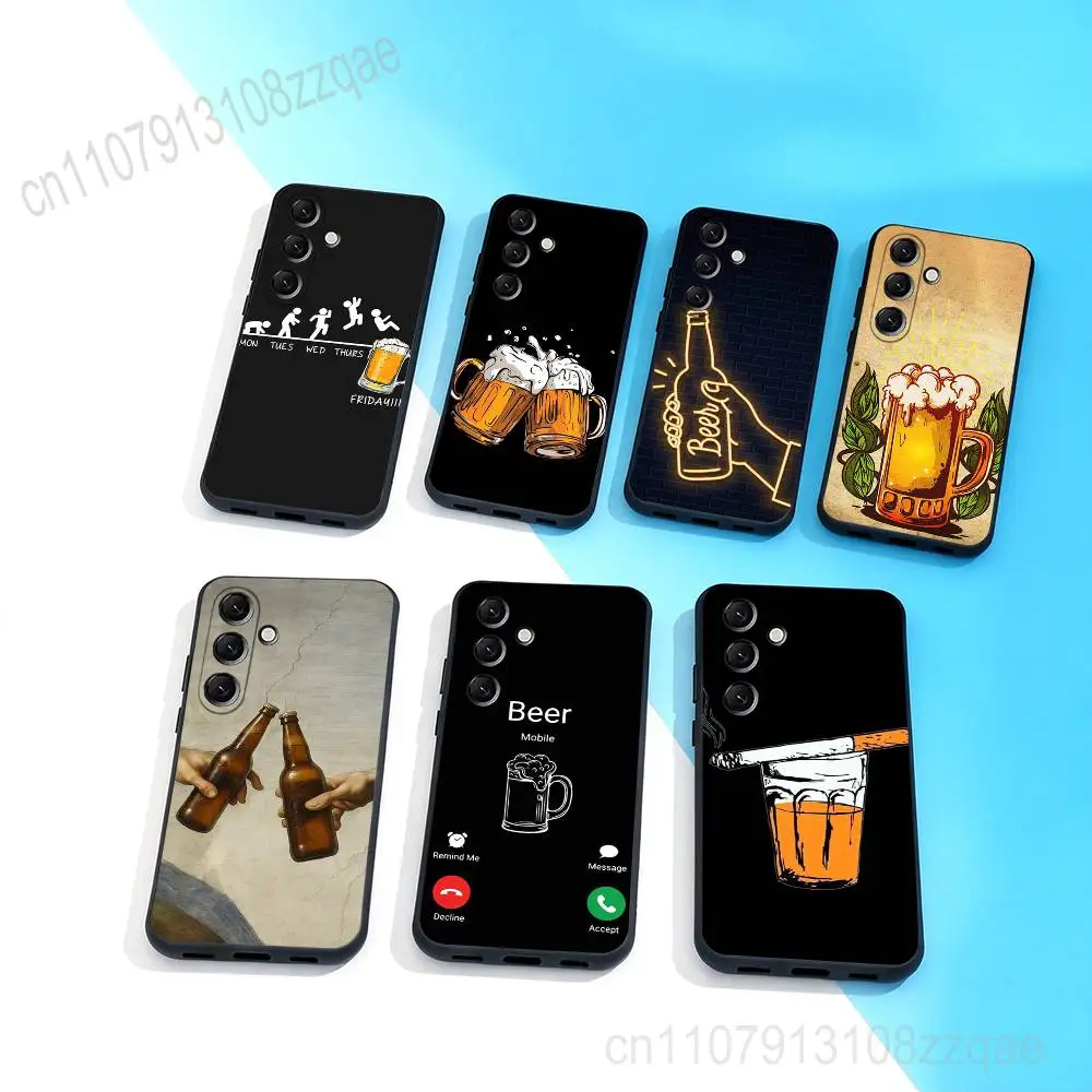 

Lnteresting Beer P-Printing For Samsung Galaxy A 73,72,51,53,52,71,22,5G,Note,J7,8,9 Soft Black Cover Phone Case