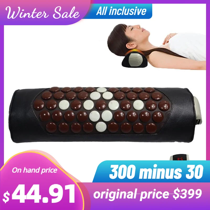 Jade kissen Turmalin Nacken massage kissen lindern Schlaflos igkeit lindern Schmerzen Hot Stone Therapie einstellbare Temperatur 30-70 °c