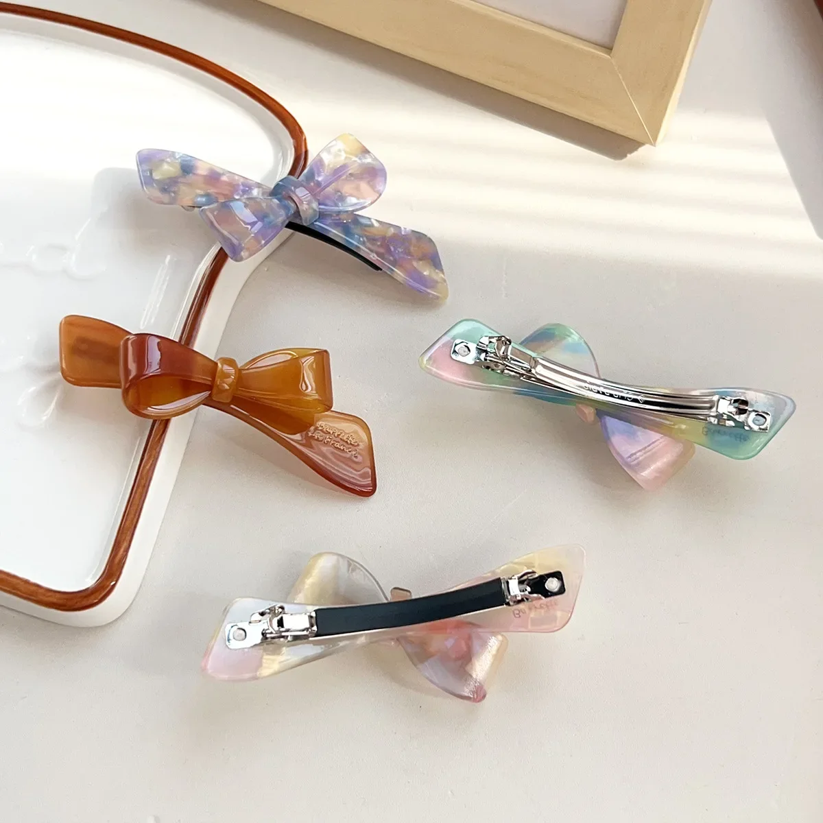 الكورية الجديدة الطباعة خلات الأصلي غير النظامية الفرنسية القوس منقار البط كليب تنوعا الانفجارات كليب للنساء #2