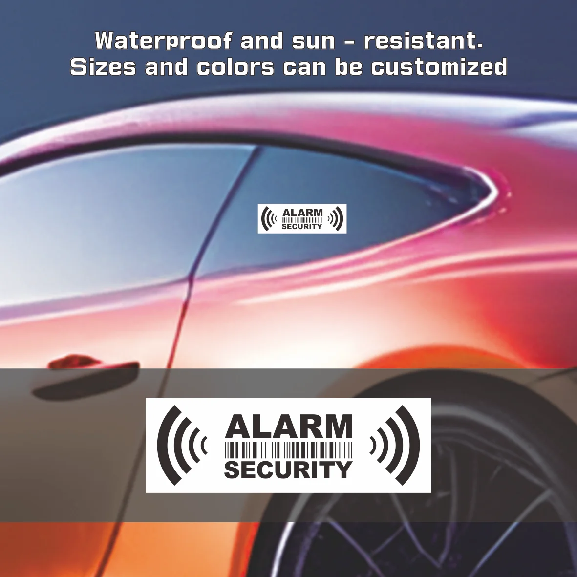 

7.4*2.5cm 6PCs Security Alarm Warning Sign Stickers, Vinyl Decals