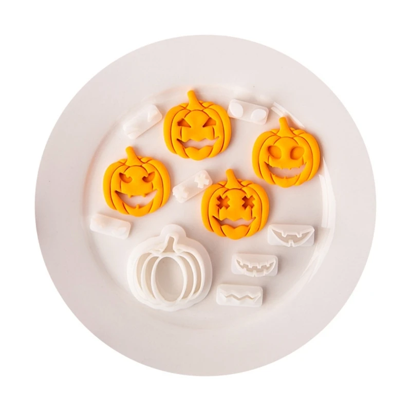 Plastic Clay Cut Mold Halloween Pumpkin Clay Earring Cutters for Jewelry Making R3MC