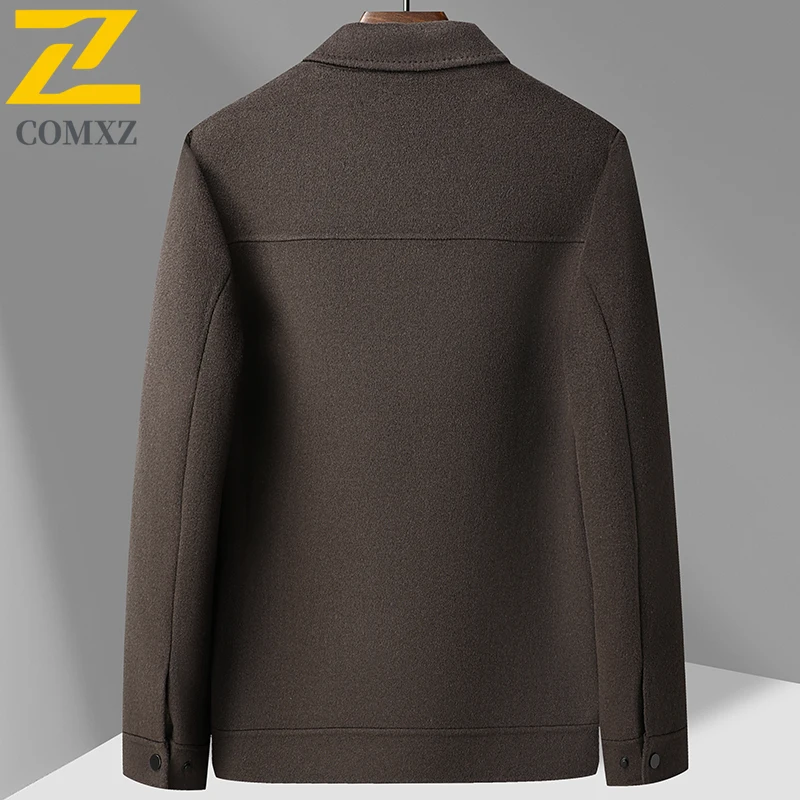 COMXZ Herren-Daunenjacke, leichte Gänsedaunen, Büro, warmer Puffermantel, modischer Kerbkragen, winddichte Winter-Wolljacken für den Außenbereich