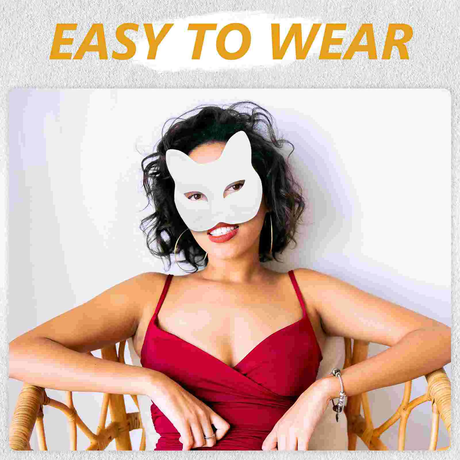 Witte Vos Masker Diy Blanco Handgeschilderde Face Maskerade Kostuum Kleding Onafgemaakte Liefhebbers Cover