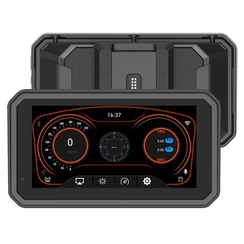 

Новый 6-дюймовый навигационный экран для мотоцикла, Android CarPlay, поддержка IP67, водонепроницаемость, 5.0 6-дюймовый экран + TPMS для глобального позиционирования.