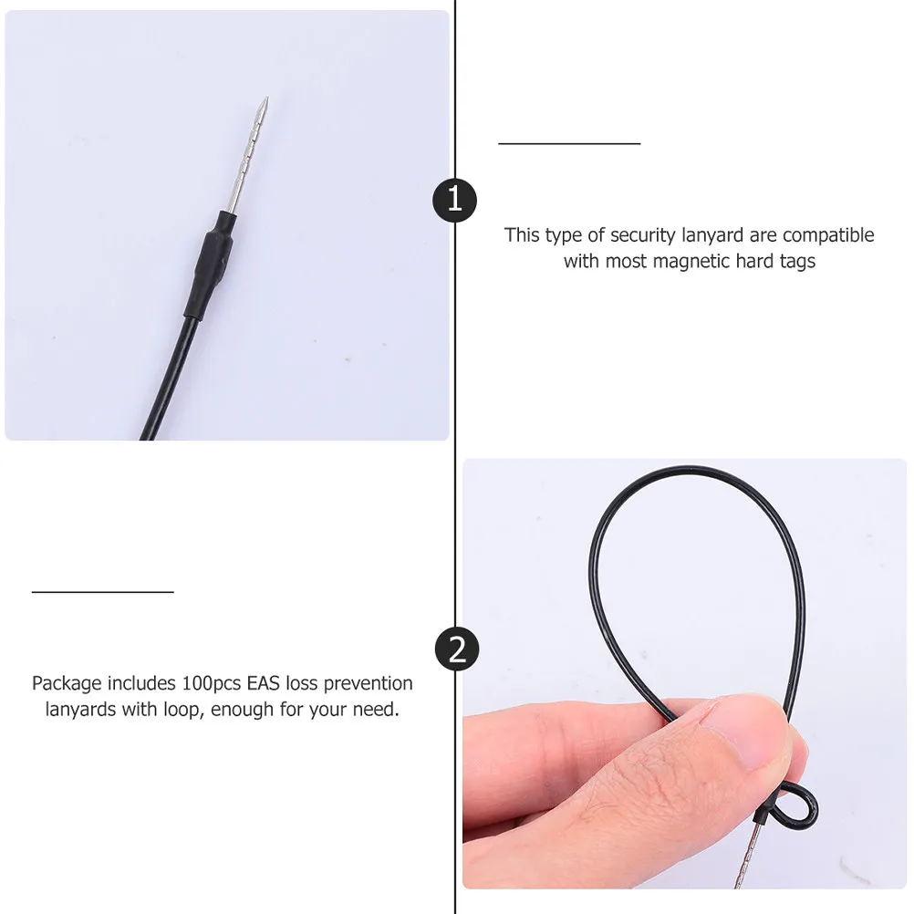 50Pcs Anti-Theft Lanyard Wire Loop Pin Combination for Hard Tags Backpacks Luggage Shoes Supermarket Retail Security Equipment