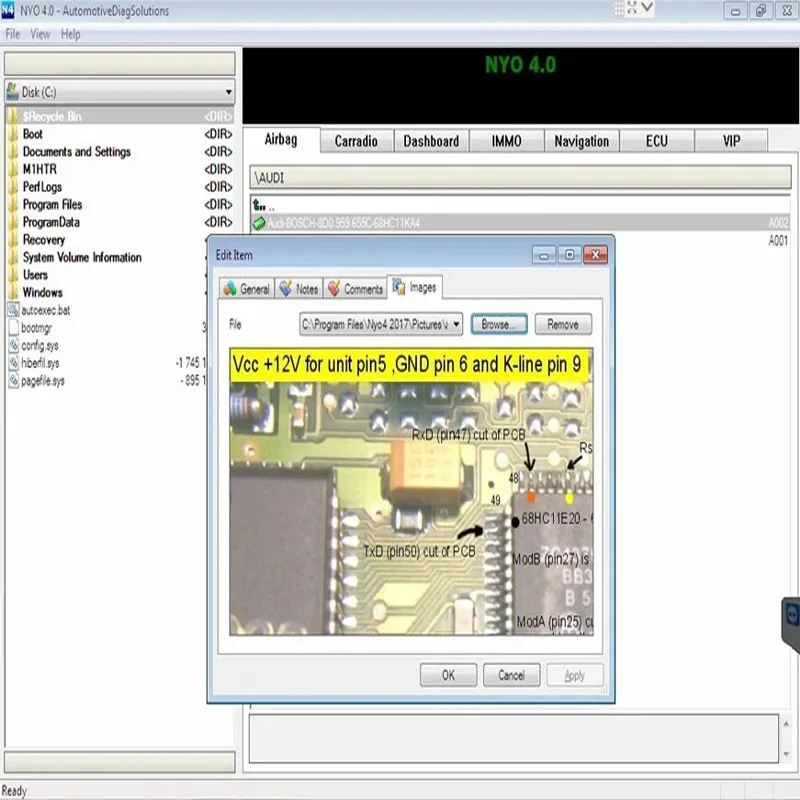 Nuovo scanner NYO 4.0 obd2 Versione 2017 Base dati completa Airbag + Caradio + Cruscotto + IMMO + Navigazione Software di riparazione dati automatici Autoradio